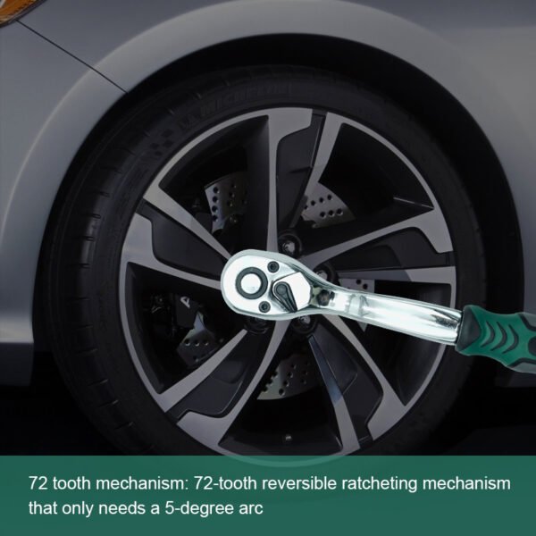 3-Piece Ratchet Set, 1/4", 3/8", 1/2" Drive Ratchet Handle, 72-Tooth, Quick-release Reversible，Drive Ratchet Socket Wrench，Chrome Vanadium Steel Made - Image 5