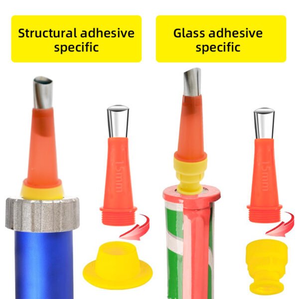 24pcs Universal Integrated Rubber Nozzle Tool Kit, Reusable Caulking Nozzles Tips with Connect Base Elbow Stainless Steel Sealant Nozzle Applicator Caulk Nozzle for Window Home Use - Image 2