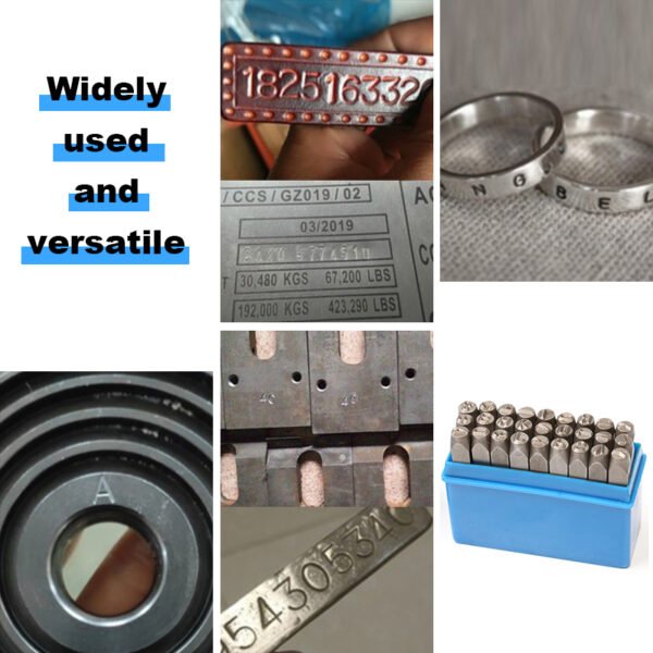 Professional 36Pcs. Steel Metal Stamps Set,(3/16”) 5mm,Steel Number and Letter Punch Set,Alloy Steel Made HRC 58-62 for Jewelry Craft Stamping - Image 5