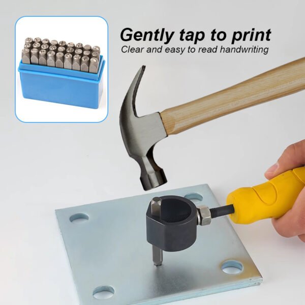 Professional 36Pcs. Steel Metal Stamps Set,(3/16”) 5mm,Steel Number and Letter Punch Set,Alloy Steel Made HRC 58-62 for Jewelry Craft Stamping - Image 3