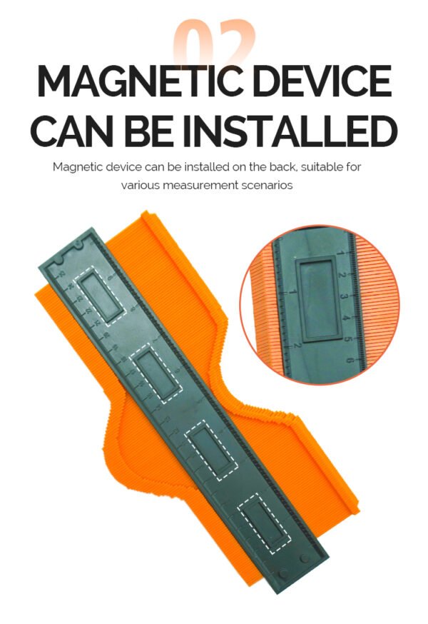 Contour Gauge with Lock 10+5 Inch Construction Rulers Measure Tool for Corners and Contoured - Image 4
