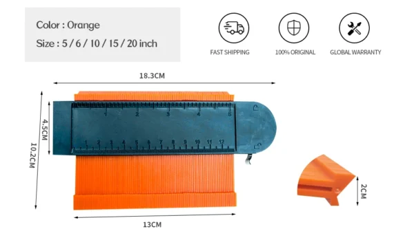 5 Inches Aluminum Lock With Round Head Contour Gauge - Image 3