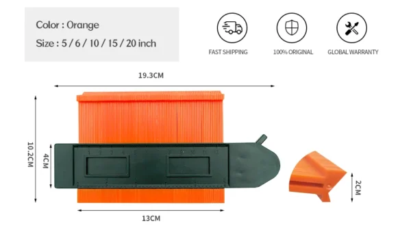 5 Inches Plastic Single Lock Contour Gauge - Image 2