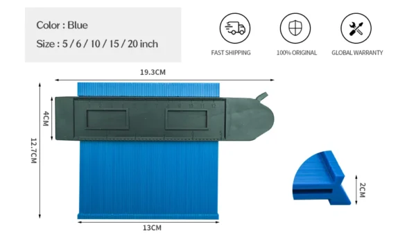 5 Inches Widened Plastic Single Lock Contour Gauge - Image 2