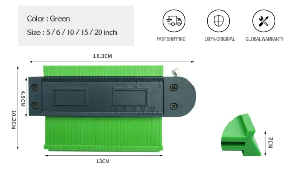 5 Inch Plastic Round Head Single Lock Contour Gauge - Image 2